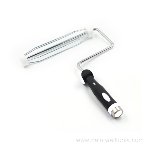 Plastic cage style Aluminium shaft PP and TPR handle Painting roller frame